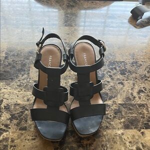 Franco Sarto Black Strappy Heels